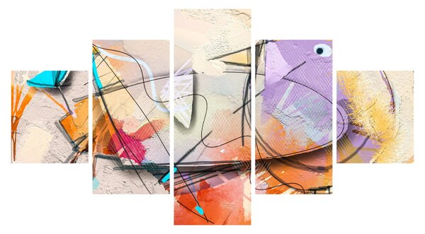 Obraz - Abstrakce, ptáček (125x70 cm)