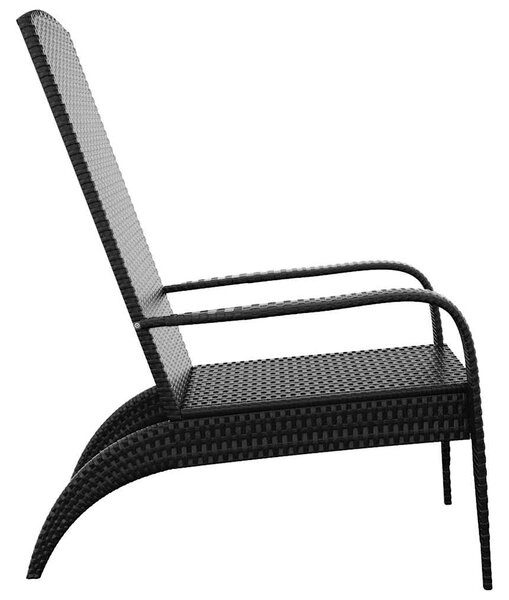 Zahradní židle Adirondack černá polyratan 319694