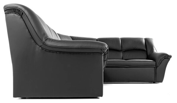 Kožená rohová sedací souprava DUBAJ LUX XL, vínová (K-56)
