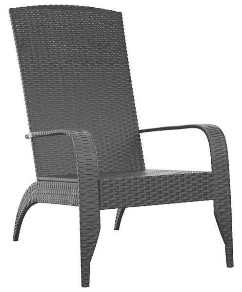 Zahradní židle Adirondack černá polyratan 319694