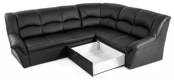 Kožená rohová sedací souprava DUBAJ LUX XL, vínová (K-56)