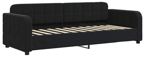 Válenda s přistýlkou a matracemi černá 80 x 200 cm samet 3196950