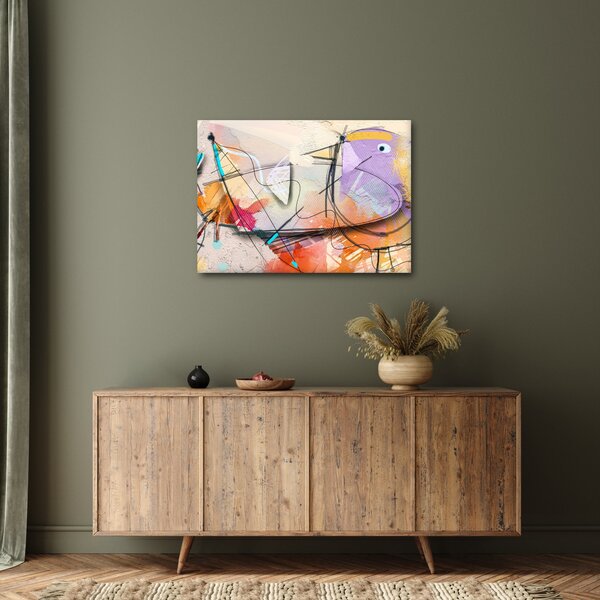 Obraz - Abstrakce, ptáček (70x50 cm)