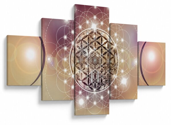 Obraz - Mandala s elementy (125x70 cm)