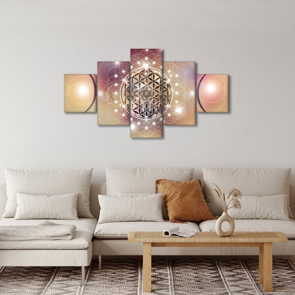 Obraz - Mandala s elementy (125x70 cm)