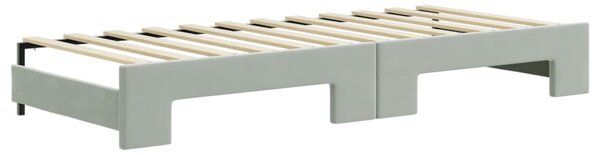 Válenda s přistýlkou a matracemi světle šedá 80 x 200 cm samet 3196946