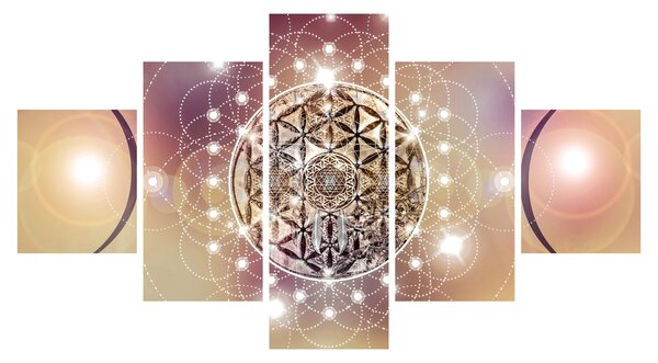Obraz - Mandala s elementy (125x70 cm)