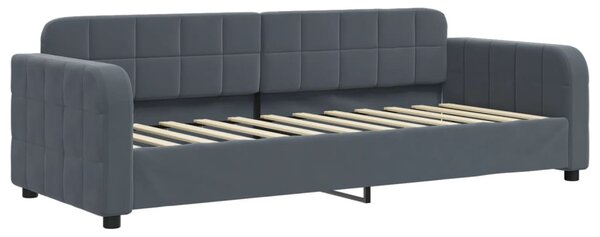 Válenda s přistýlkou a matracemi tmavě šedá 80 x 200 cm samet 3196947