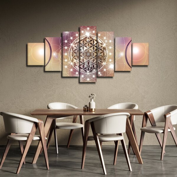 Obraz - Mandala s elementy (210x100 cm)