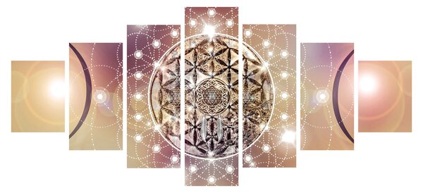 Obraz - Mandala s elementy (210x100 cm)