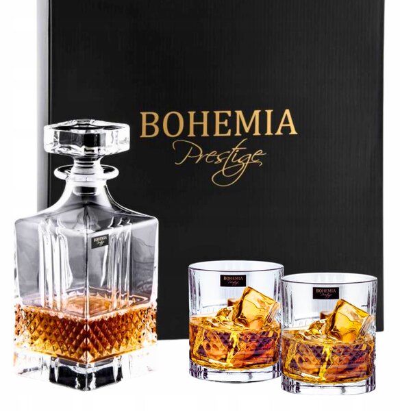 Sada na whisky Bohemia křišťálové sklo Elegante 0,85 l + 6 sklenic