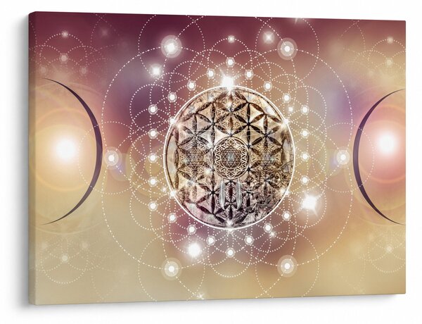 Obraz - Mandala s elementy (70x50 cm)
