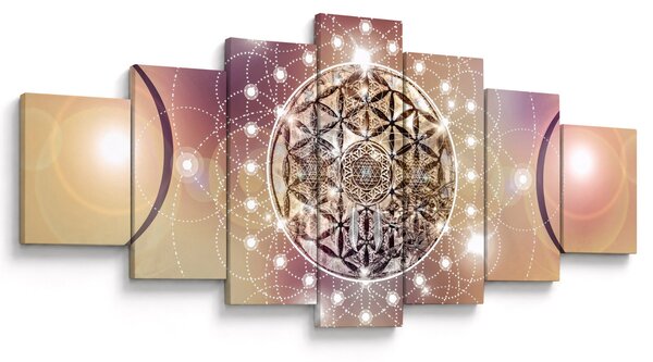 Obraz - Mandala s elementy (210x100 cm)