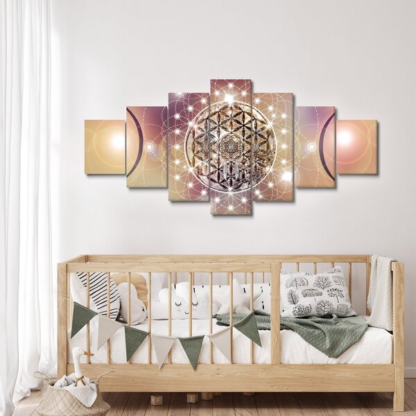 Obraz - Mandala s elementy (210x100 cm)