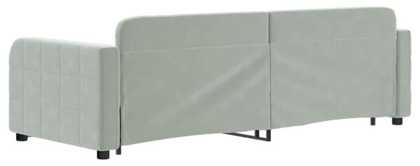 Válenda s přistýlkou a zásuvkami světle šedá 80 x 200 cm samet 3196970