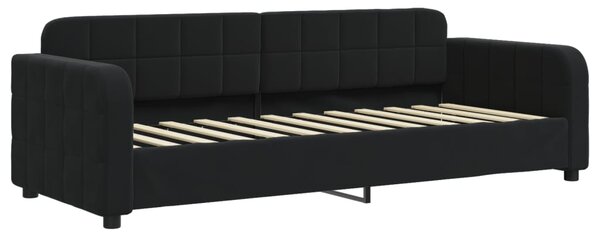 Válenda s přistýlkou a zásuvkami černá 80 x 200 cm samet 3196974