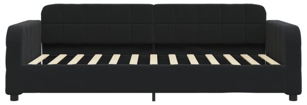 Válenda s přistýlkou a zásuvkami černá 80 x 200 cm samet 3196974