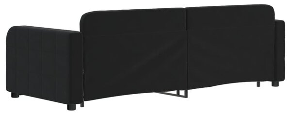 Válenda s přistýlkou a zásuvkami černá 80 x 200 cm samet 3196974