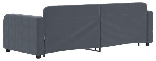 Válenda s přistýlkou a zásuvkami tmavě šedá 80 x 200 cm samet 3196971