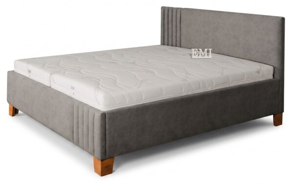 Postel čalouněná RONIA + lamelový rošt + matrace EMI