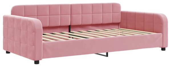 Válenda s přistýlkou a zásuvkami růžová 100 x 200 cm samet 3196987