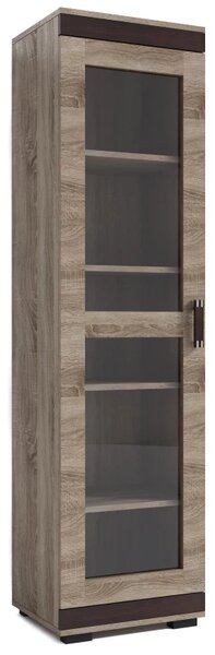 Vitrína P7, korpus+lišta Wenge/dveře Canyon(č.1, černé)