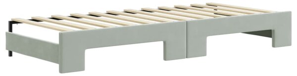 Válenda s přistýlkou a zásuvkami světle šedá 80 x 200 cm samet 3196994