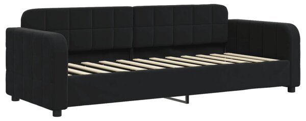 Válenda s přistýlkou a zásuvkami černá 80 x 200 cm samet 3196998