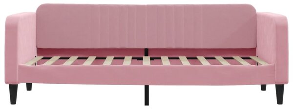 Válenda s matrací růžová 80 x 200 cm samet 3197035