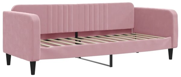 Válenda s matrací růžová 80 x 200 cm samet 3197035