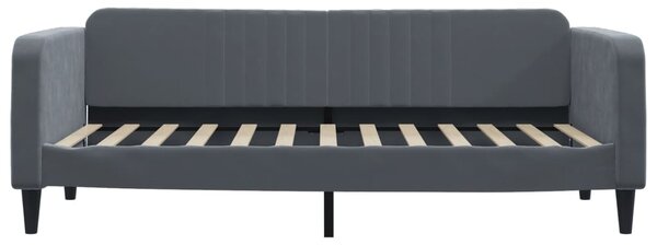 Válenda s přistýlkou a zásuvkami tmavě šedá 90 x 200 cm samet 3197112