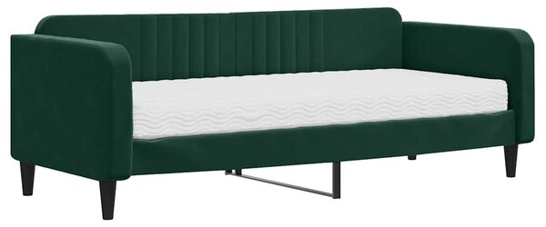 Válenda s matrací tmavě zelená 90 x 200 cm samet 3197041
