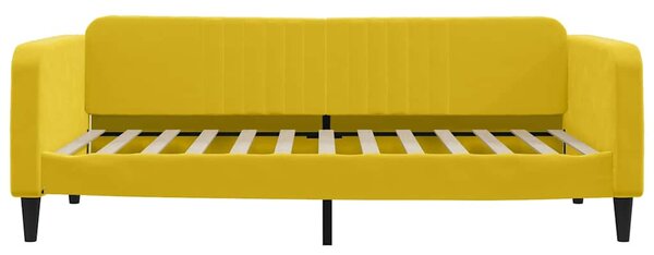 Válenda s matrací žlutá 100 x 200 cm samet 3197051