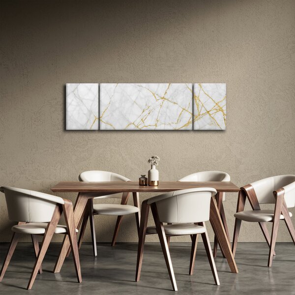 Obraz - Bílo-zlatý mramor (170x50 cm)