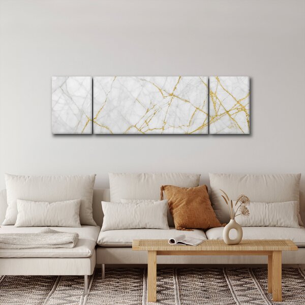 Obraz - Bílo-zlatý mramor (170x50 cm)
