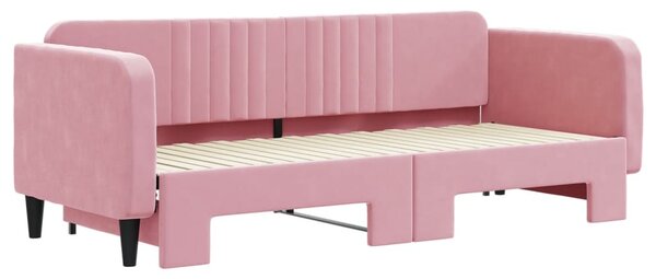 Válenda s přistýlkou růžová 80 x 200 cm samet 3197059