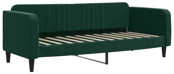 Válenda s přistýlkou a matracemi tmavě zelená 80 x 200 cm samet 3197082