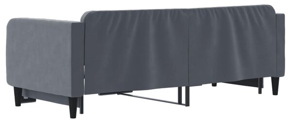 Válenda s přistýlkou tmavě šedá 90 x 200 cm samet 3197064