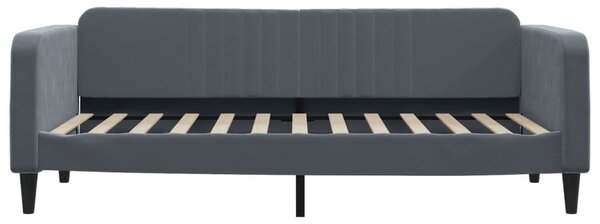 Válenda s přistýlkou tmavě šedá 90 x 200 cm samet 3197064