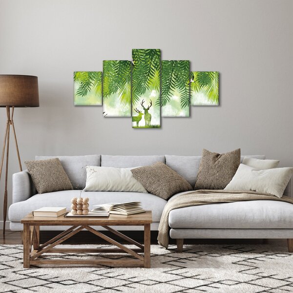 Obraz - Jeleni v lese (125x70 cm)