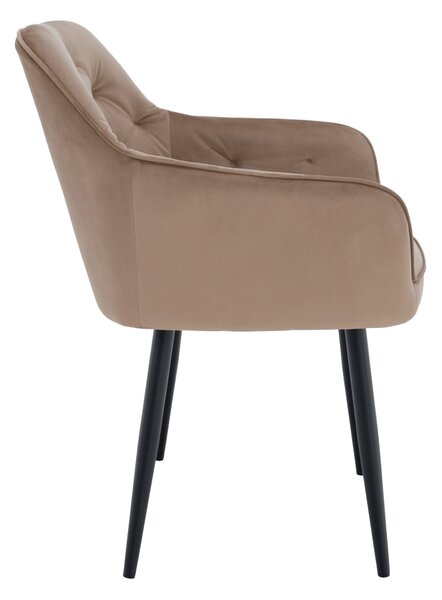 KONDELA Designové křeslo, světle hnědá Velvet látka, VERIO