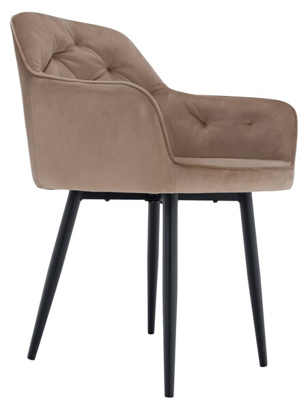 KONDELA Designové křeslo, světle hnědá Velvet látka, VERIO