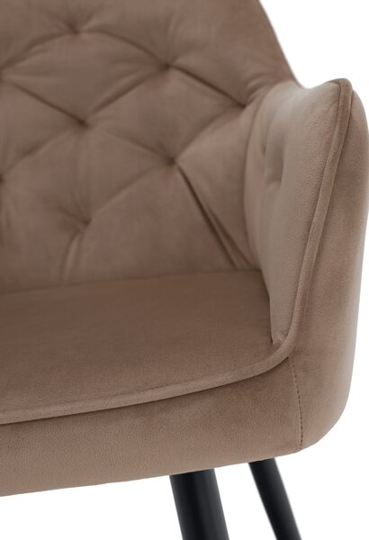 KONDELA Designové křeslo, světle hnědá Velvet látka, VERIO