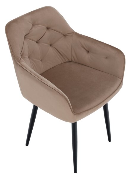 KONDELA Designové křeslo, světle hnědá Velvet látka, VERIO