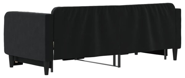 Válenda s přistýlkou černá 90 x 200 cm samet 3197067