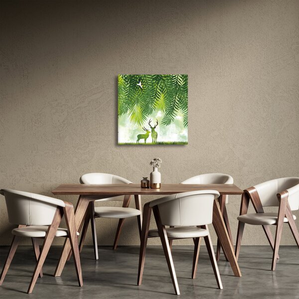 Obraz - Jeleni v lese (30x30 cm)