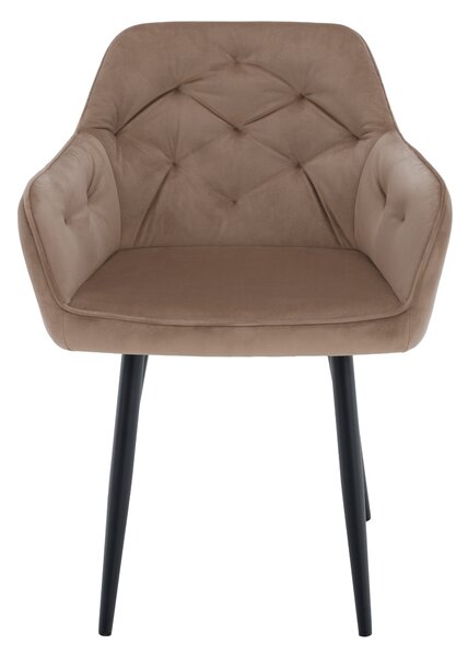 KONDELA Designové křeslo, světle hnědá Velvet látka, VERIO