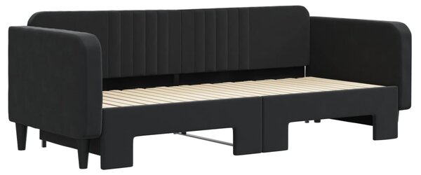 Válenda s přistýlkou černá 90 x 200 cm samet 3197067