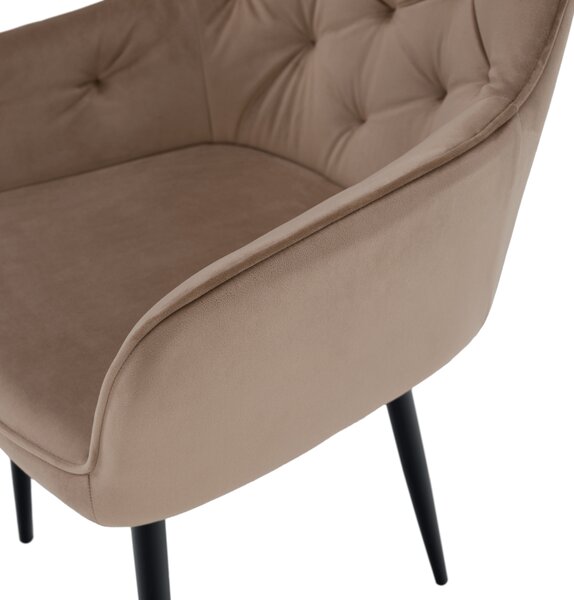KONDELA Designové křeslo, světle hnědá Velvet látka, VERIO