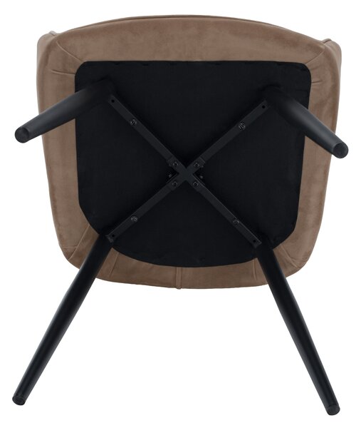KONDELA Designové křeslo, světle hnědá Velvet látka, VERIO